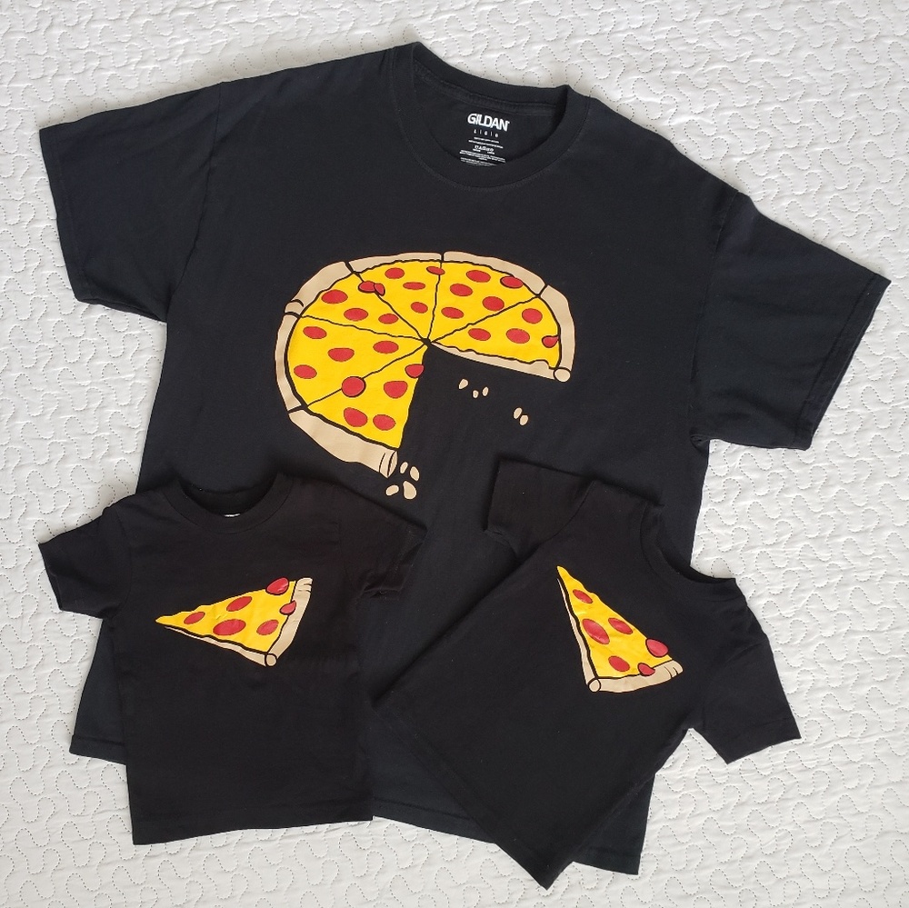 Custom twin family pizza shirts